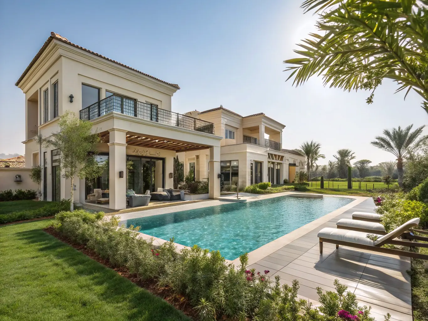 An architectural rendering of a modern villa or resort planned on a plot of land in Koggala, Sri Lanka, illustrating the potential for development and investment returns.